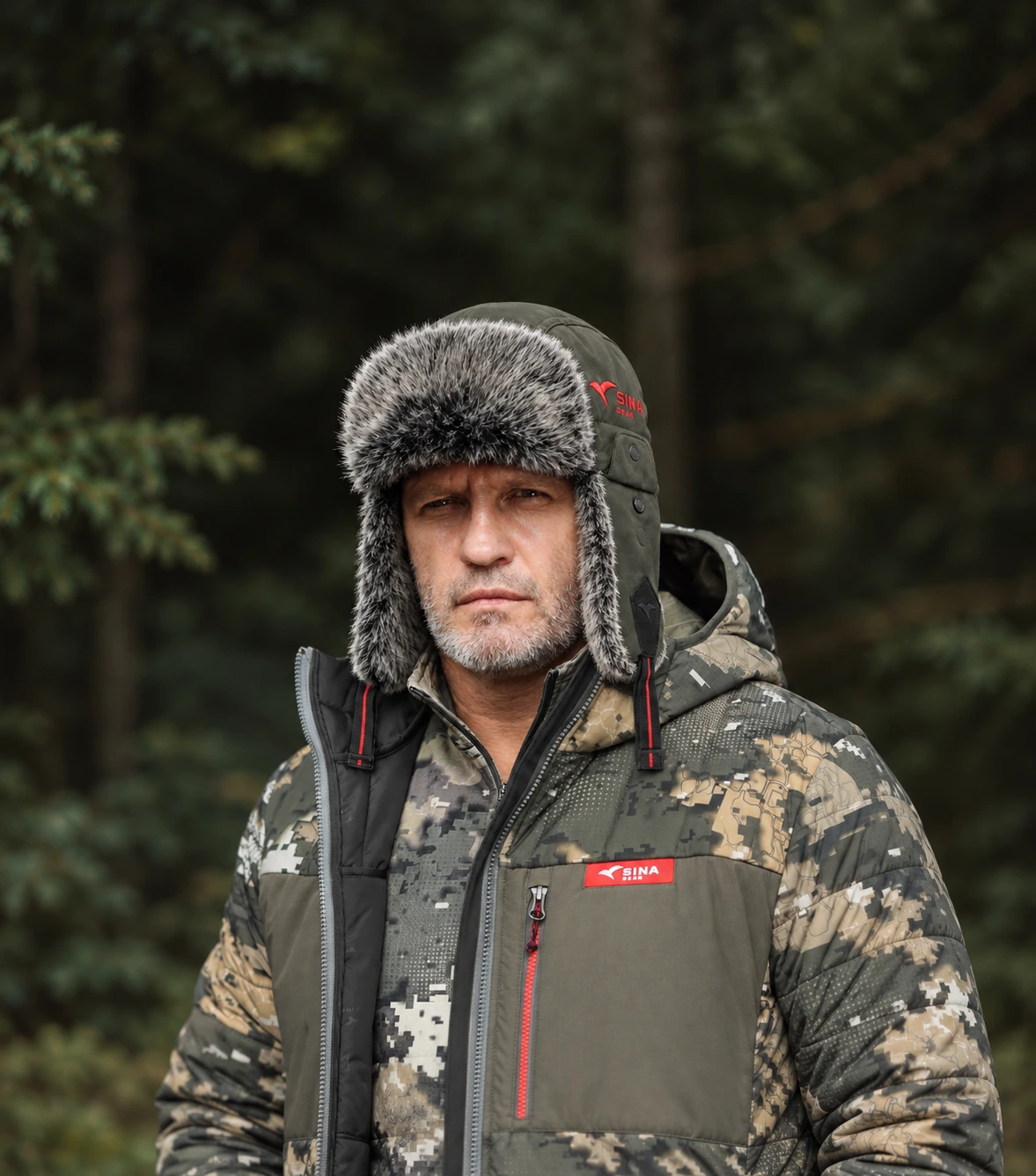 Шапка утеплённая с мехом Одиссей (IceHunter) Оливковый тис